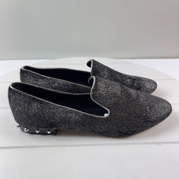 Marc Fisher Women's Size 9.5 M Shoes Abree 3 Studded Slip On Loafers Pewter - Picture 1 of 6